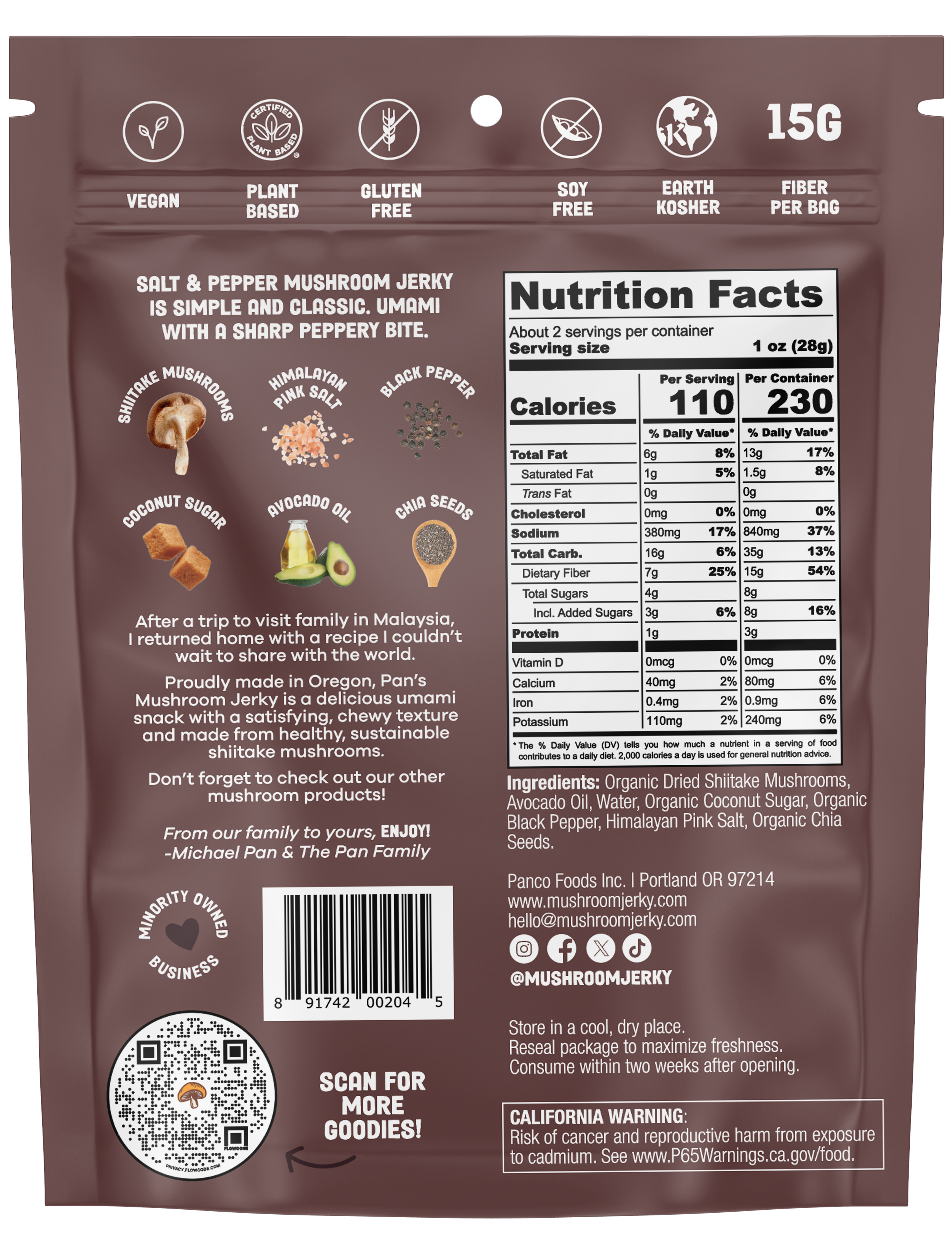 Salt & Pepper Mushroom Jerky