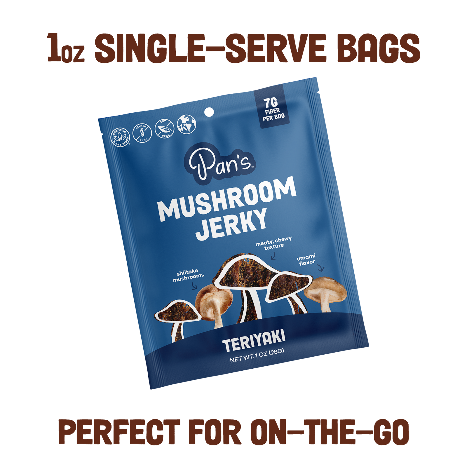 Teriyaki Mushroom Jerky - Single Serve Pack