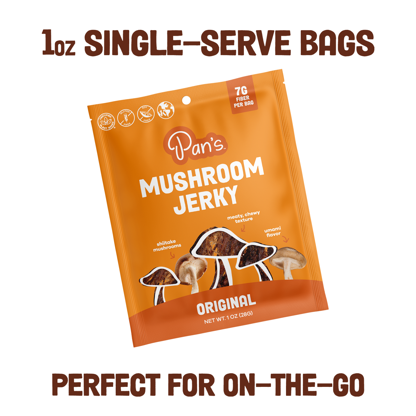 Original Mushroom Jerky - Single Serve Pack