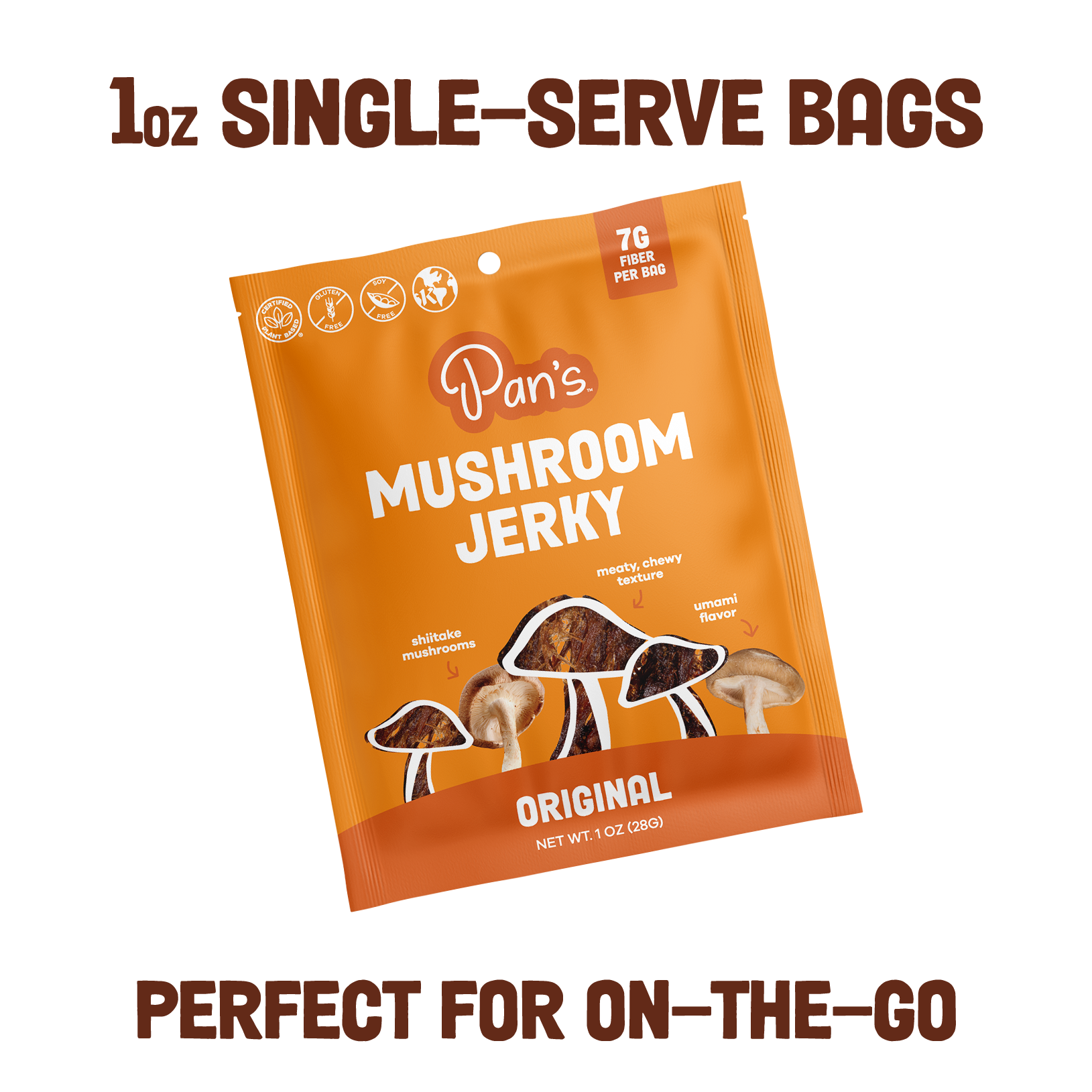 Original Mushroom Jerky - Single Serve Pack