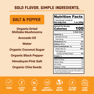 Salt & Pepper Mushroom Jerky - Single Serve Pack