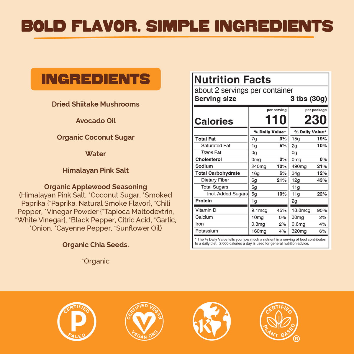 Pan's Mushroom Jerky Applewood BBQ Vegan Mushroom Jerky