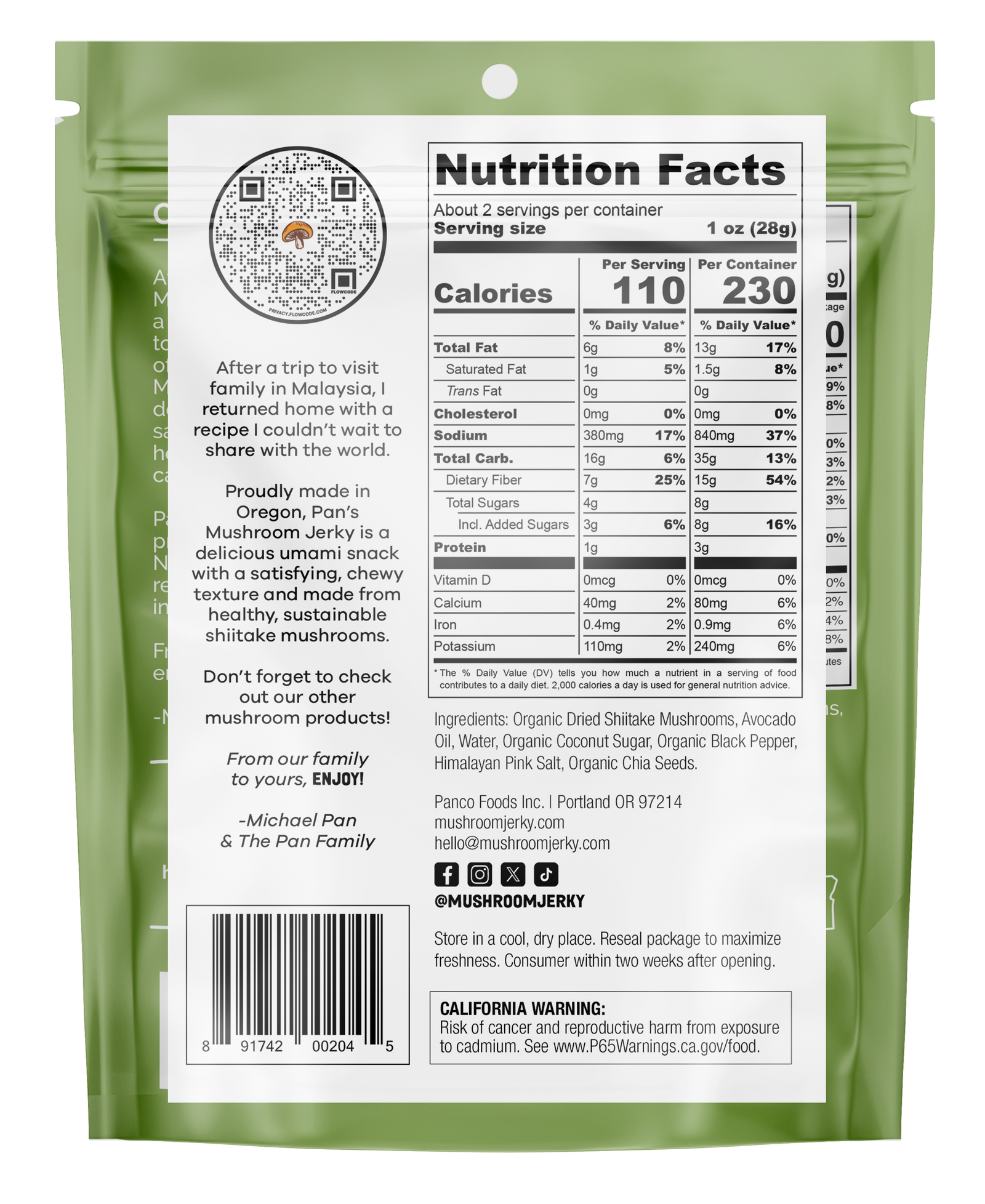 Salt & Pepper Mushroom Jerky - Upcycled Packaging Bundle