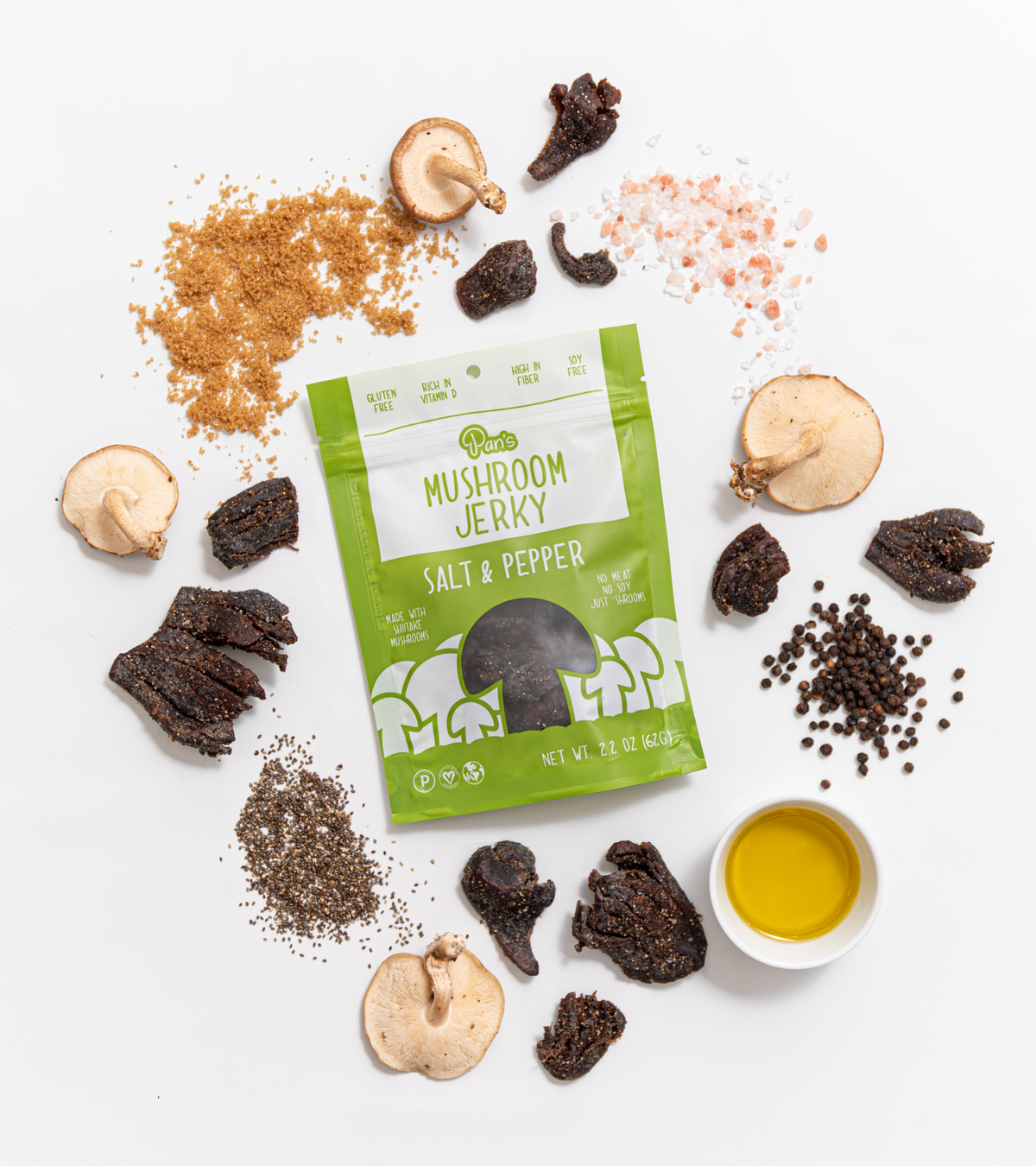 Pan's Mushroom Jerky Salt & Pepper Vegan Jerky