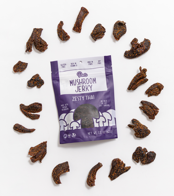 Pan's Mushroom Jerky Zesty Thai Vegan Mushroom Jerky